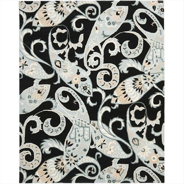 8 x 10 ft. Large Rectangle Contemporary Wyndham Black and Multi Hand Tufted Rug, Safavieh, Mfr#: WYD377A-8